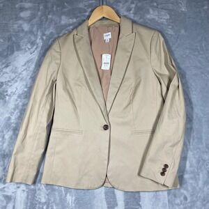 J. Crew Tan Cotton Blend Single Button Blazer Jacket Size 8 NEW $178